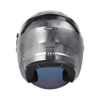 CASCO SHAFT SH-235DV PRO SOLID MATE PLATA VISOR IRIDIUM ROJO