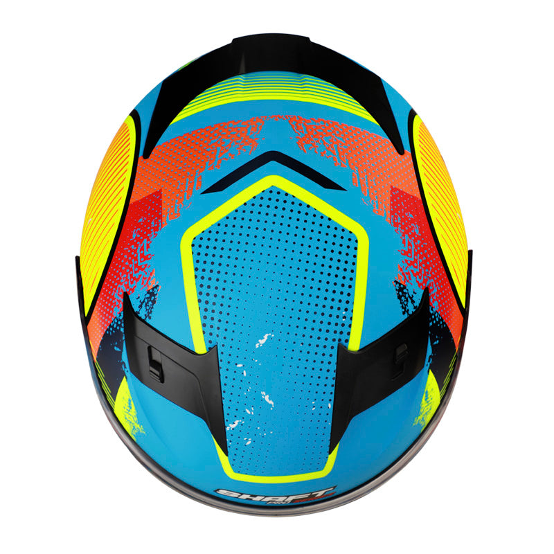 CASCO SHAFT SH-545PRO GEOMETRICA MATE AZUL NARANJA NEON