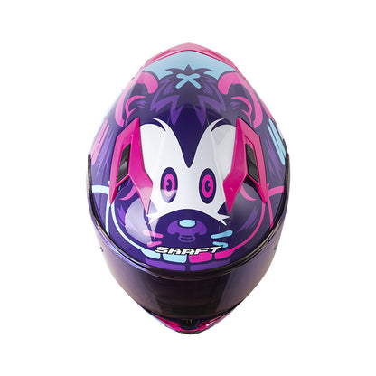 CASCO SHAFT SH-522SP BEARTY MORADO FUCSIA VISOR IRIDIUM
