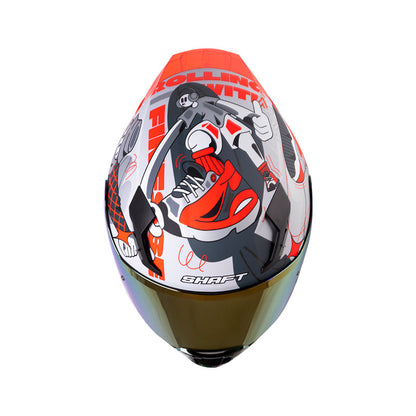CASCO SHAFT SH-562R FAST FOOT MATE GRIS ROJO VISOR IRIDIUM