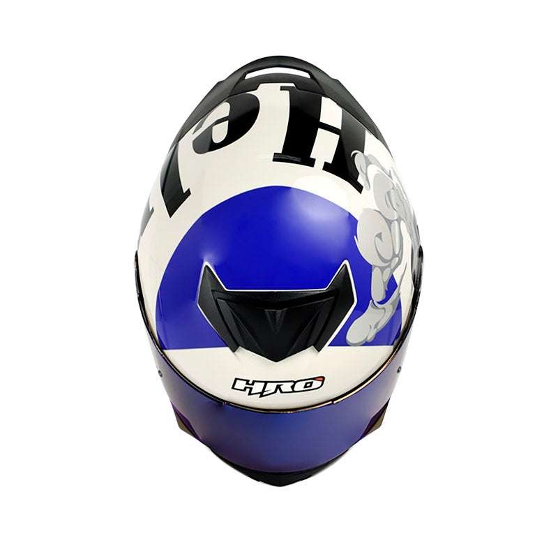 CASCO HRO HRO-511 SMOKEY GRIS AZUL VISOR HUMO