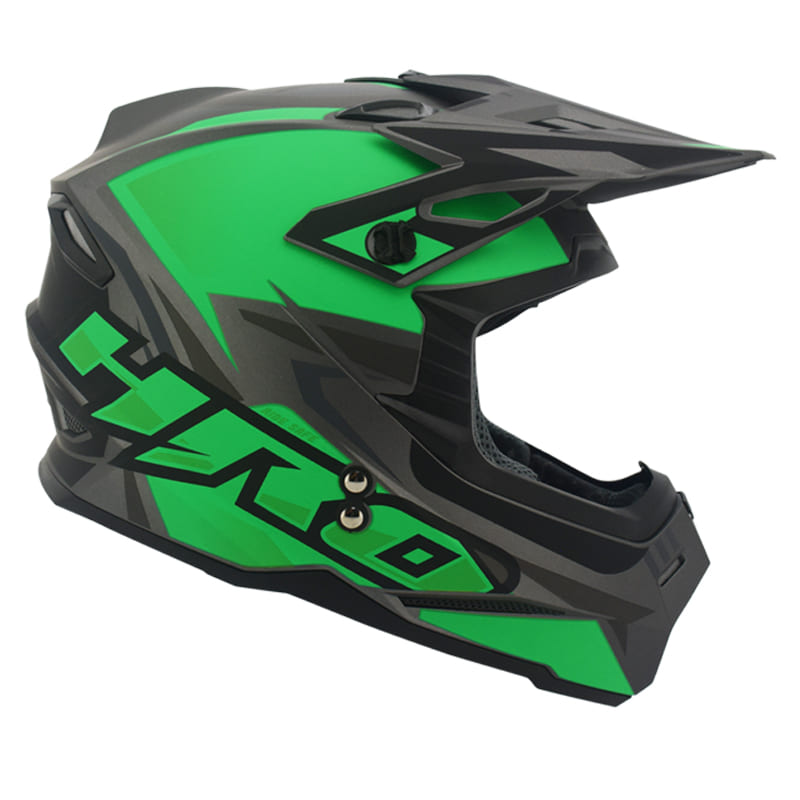 CASCO HRO HRO-MX03 REVER MATE NEGRO VERDE NEON