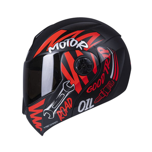 CASCO ICH ICH-3110DV MOTOR MATE NEGRO ROJO VISOR HUMO