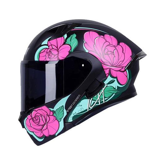 CASCO ICH ICH-3120DV FLOWRISH MATE NEGRO FUCSIA VISOR HUMO