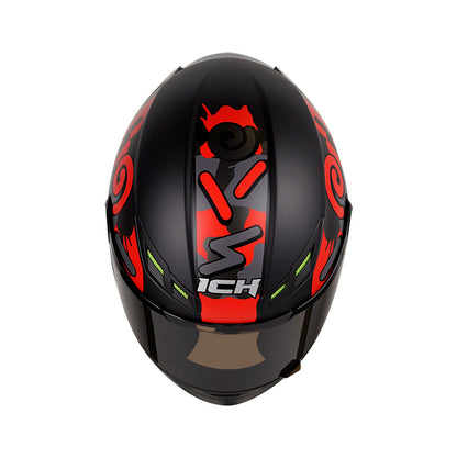 CASCO ICH ICH-501SP PARTY MATE NEGRO ROJO HUMO