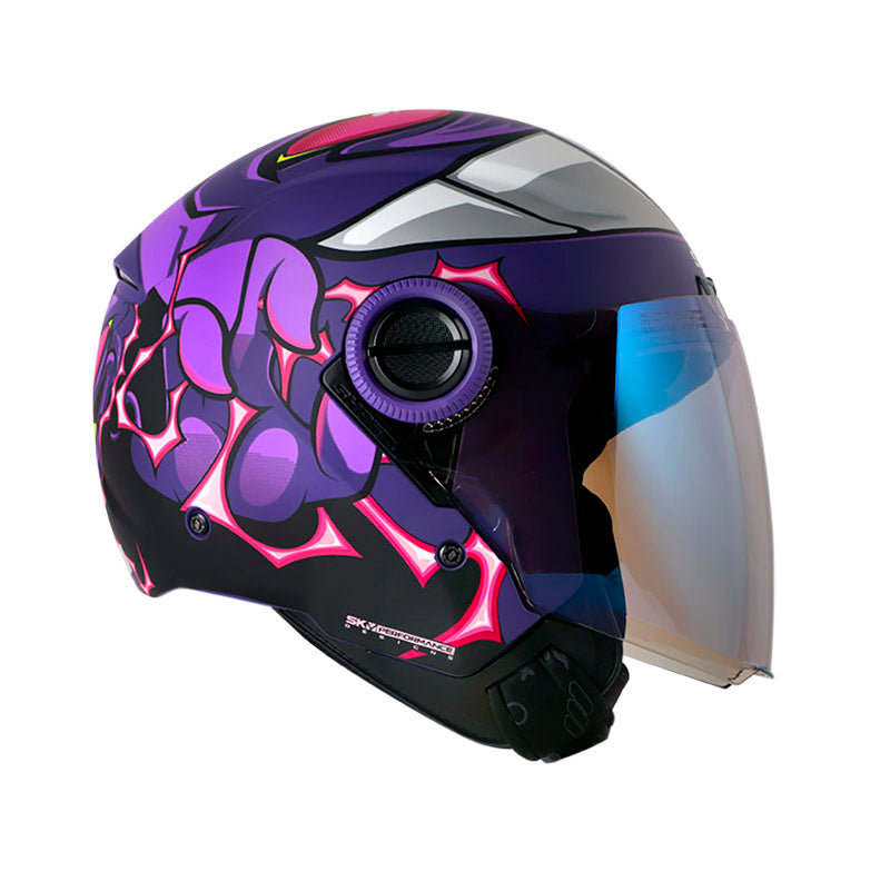 CASCO SHAFT SH-212 SPECTRE MATE MORADO FUCSIA VISOR IRIDIUM