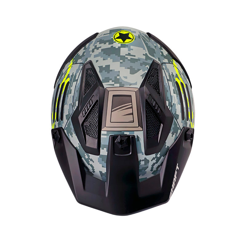 CASCO SHAFT SH-225 PILOT TOP MATE GRIS AMARILLO VISOR HUMO
