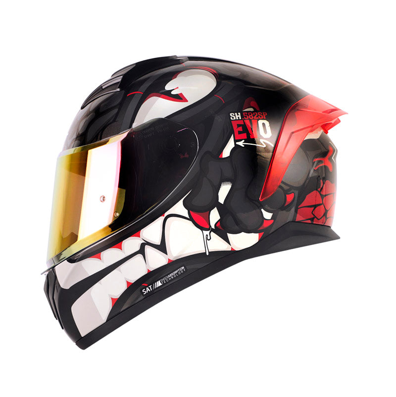 CASCO SHAFT SH-582SP DRAKARYS GRIS ROJO VISOR IRIDIUM