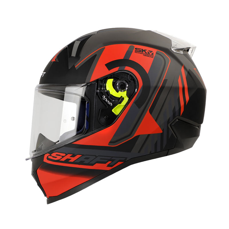 CASCO SHAFT SH-560 DRAME MATE NEGRO ROJO VISOR TRANSPARENTE