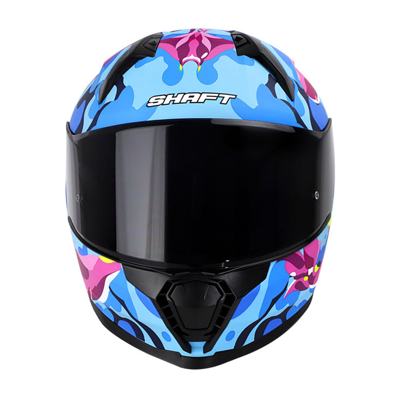 CASCO SHAFT SH-560 AQUARIA MATE AZUL FUCSIA NEON VISOR HUMO