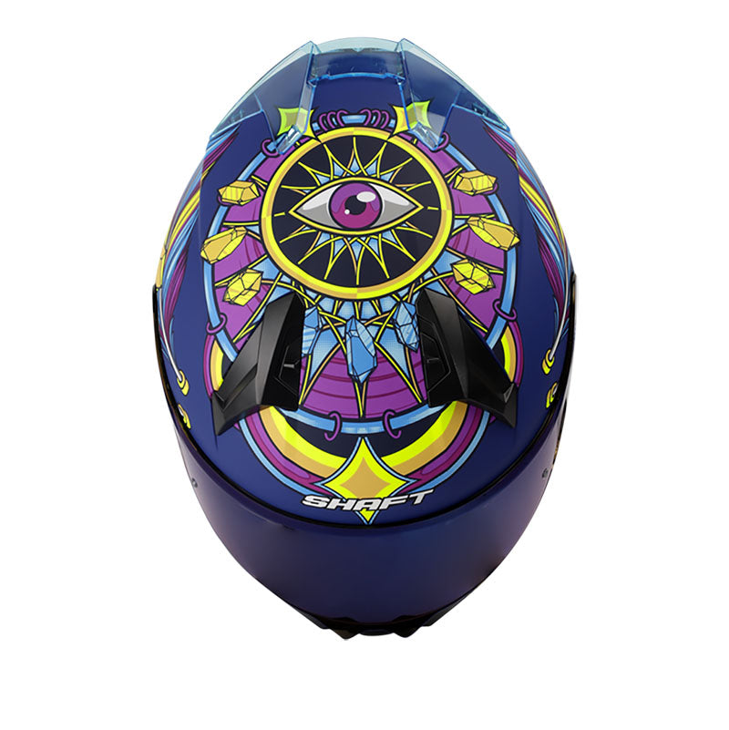 CASCO SHAFT SH-560 DREAM CATCH AZUL MORADO VISOR IRIDIUM