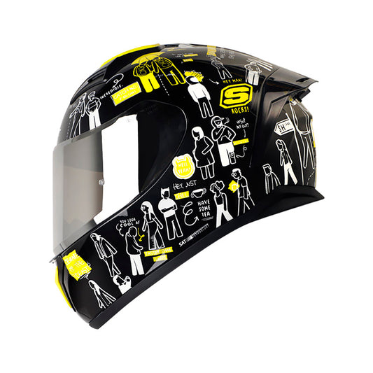 CASCO SHAFT SH-582SP EVO PEOPLE WALKING NEGRO AMARILLO NEON