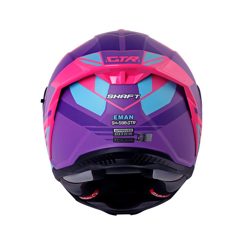CASCO SHAFT SH-598GTR EMAN MATE MORADO AZUL VISOR IRIDIUM