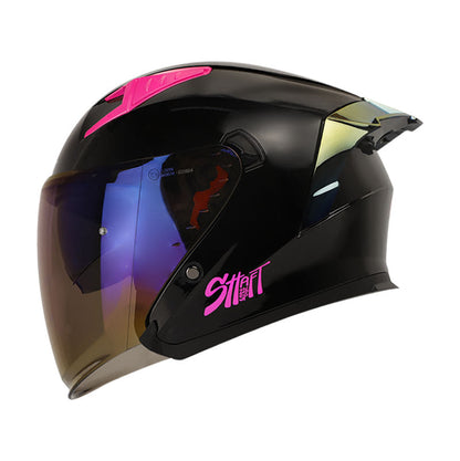 CASCO SHAFT SH-226SP SOLID NEGRO FUCSIA VISOR IRIDIUM MORADO