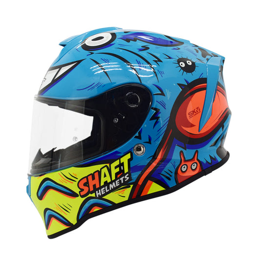 CASCO SHAFT SH-551 SPIRITS MATE AZUL AMARILLO NEON
