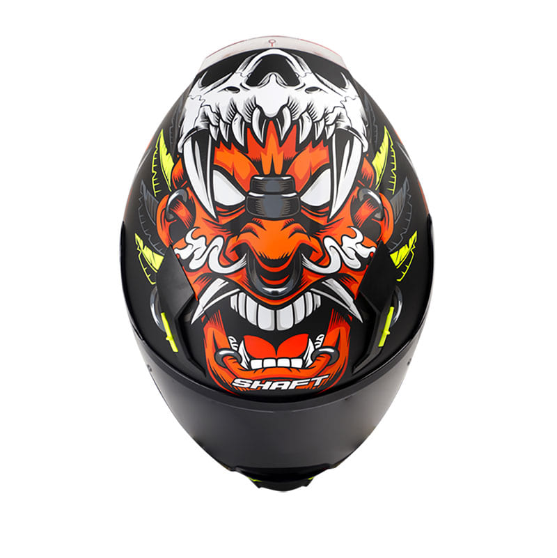 CASCO SHAFT SH-562 SHAMAN EVO MATE NEGRO NARANJA VISOR HUMO