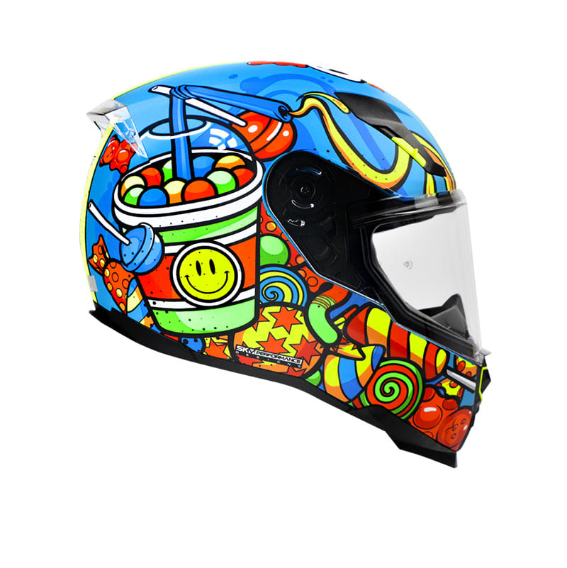 CASCO SHAFT SH-562 TRUE COLOR MATE AZUL AMARILLO NEON