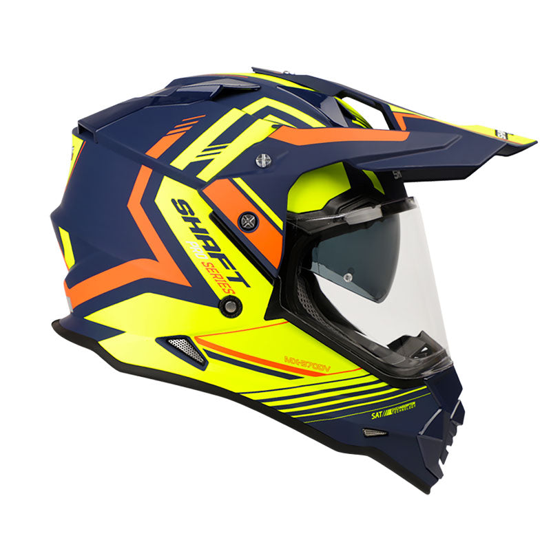 CASCO SHAFT SH-MX370DV PRO THEME AZUL NAVY AMARILLO NEON