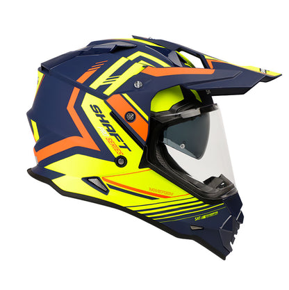 CASCO SHAFT SH-MX370DV PRO THEME AZUL NAVY AMARILLO NEON