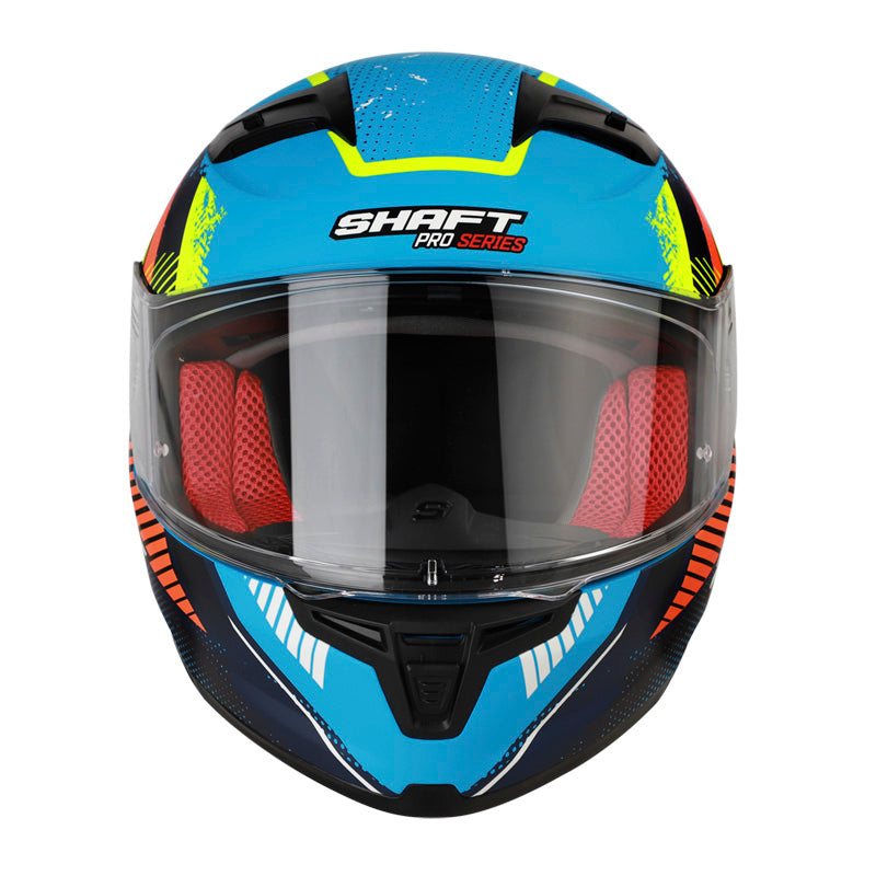 CASCO SHAFT SH-545PRO GEOMETRICA MATE AZUL NARANJA NEON