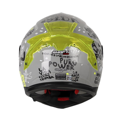 CASCO SHAFT SH-610DV PRO PURO POWER GRIS AMARILLO VISOR HUMO