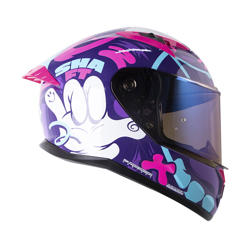 CASCO SHAFT SH-522SP BEARTY MORADO FUCSIA VISOR IRIDIUM