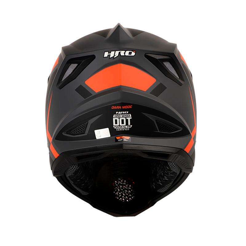 CASCO HRO HRO-MX03 DARK MODE MATE GRIS NARANJA NEON