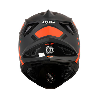 CASCO HRO HRO-MX03 DARK MODE MATE GRIS NARANJA NEON