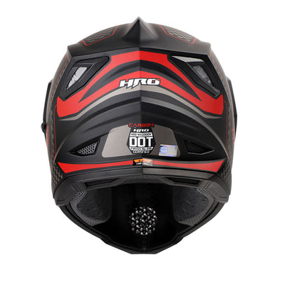 CASCO HRO HRO-MX330DV CARBON MATE NEGRO ROJO