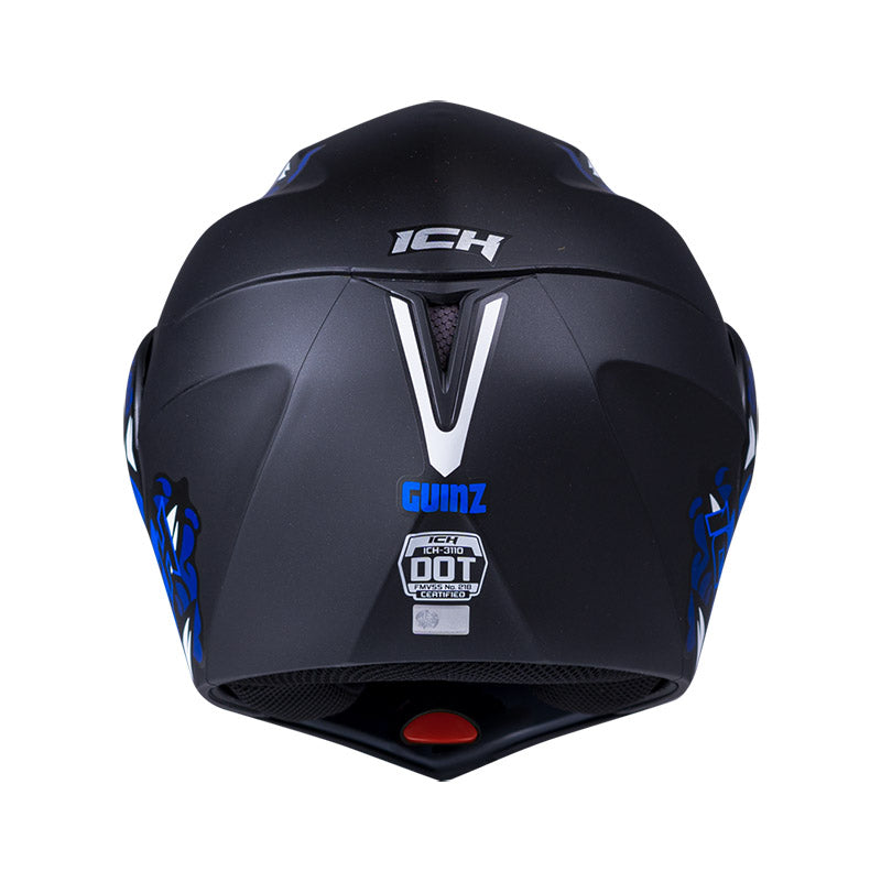 CASCO ICH ICH-3110DV GUINZ MATE NEGRO AZUL VISOR HUMO