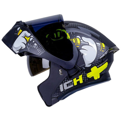 CASCO ICH ICH-3120DV TAGGER MATE NEGRO AMARILLO VISOR HUMO