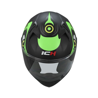 CASCO ICH ICH-503SP RAW MATE NEGRO VERDE NEON