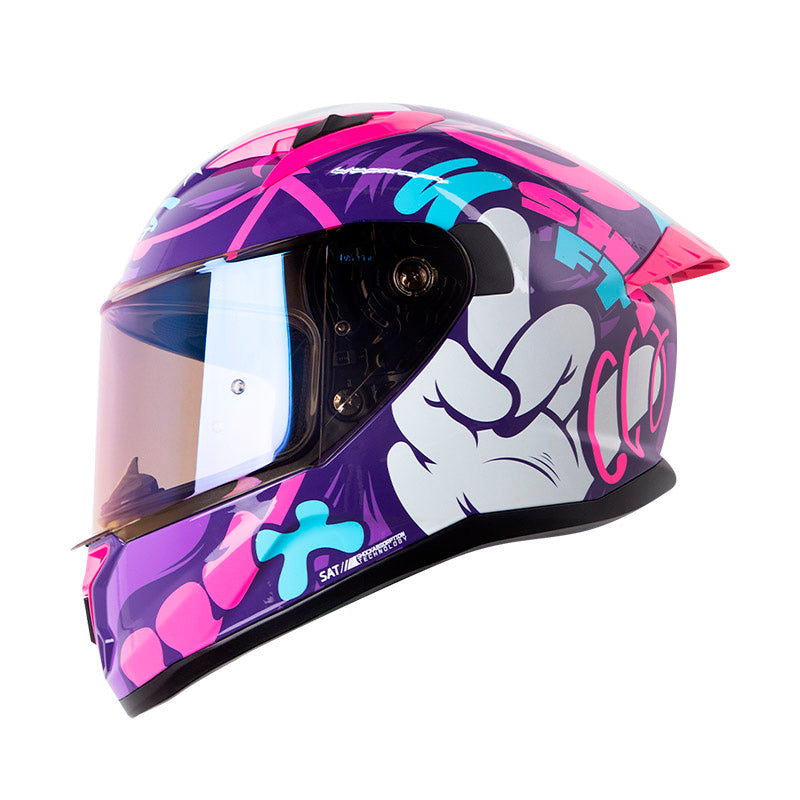 CASCO SHAFT SH-522SP BEARTY MORADO FUCSIA VISOR IRIDIUM