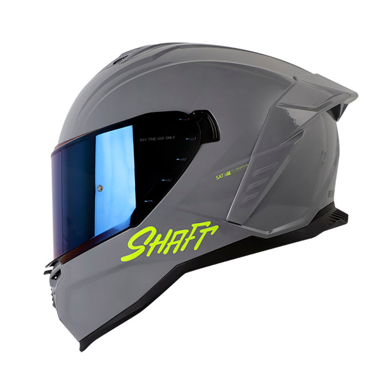 CASCO SHAFT SH-598GTR SOLID GRIS AMARILLO NEON VISOR AZUL
