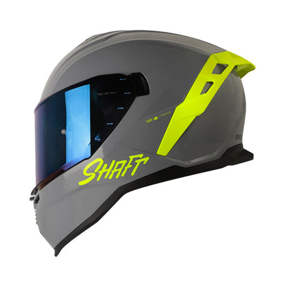 CASCO SHAFT SH-598GTR SOLID GRIS AMARILLO NEON VISOR AZUL