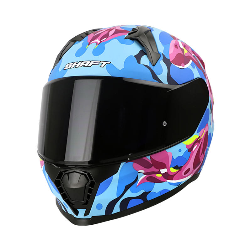 CASCO SHAFT SH-560 AQUARIA MATE AZUL FUCSIA NEON VISOR HUMO