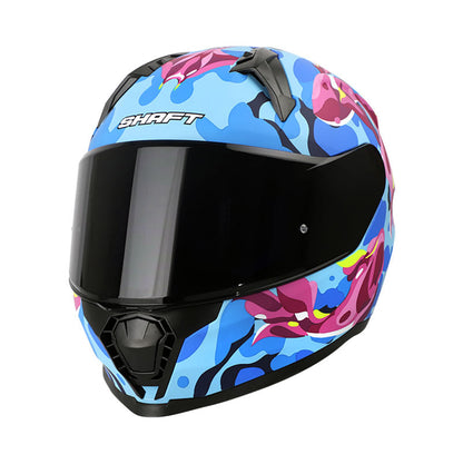 CASCO SHAFT SH-560 AQUARIA MATE AZUL FUCSIA NEON VISOR HUMO