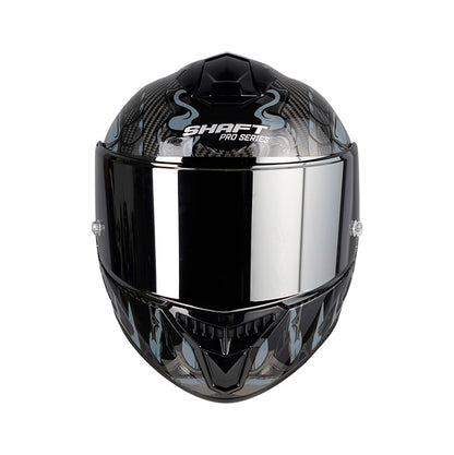 CASCO SHAFT SH-620C EVO LIZZARD NEGRO GRIS VISOR PLATA