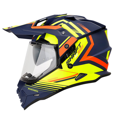CASCO SHAFT SH-MX370DV PRO THEME AZUL NAVY AMARILLO NEON