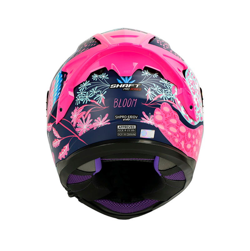 CASCO SHAFT SH-610EVO BLOOM MATE AZUL NAVY ROSADO IRIDIUM