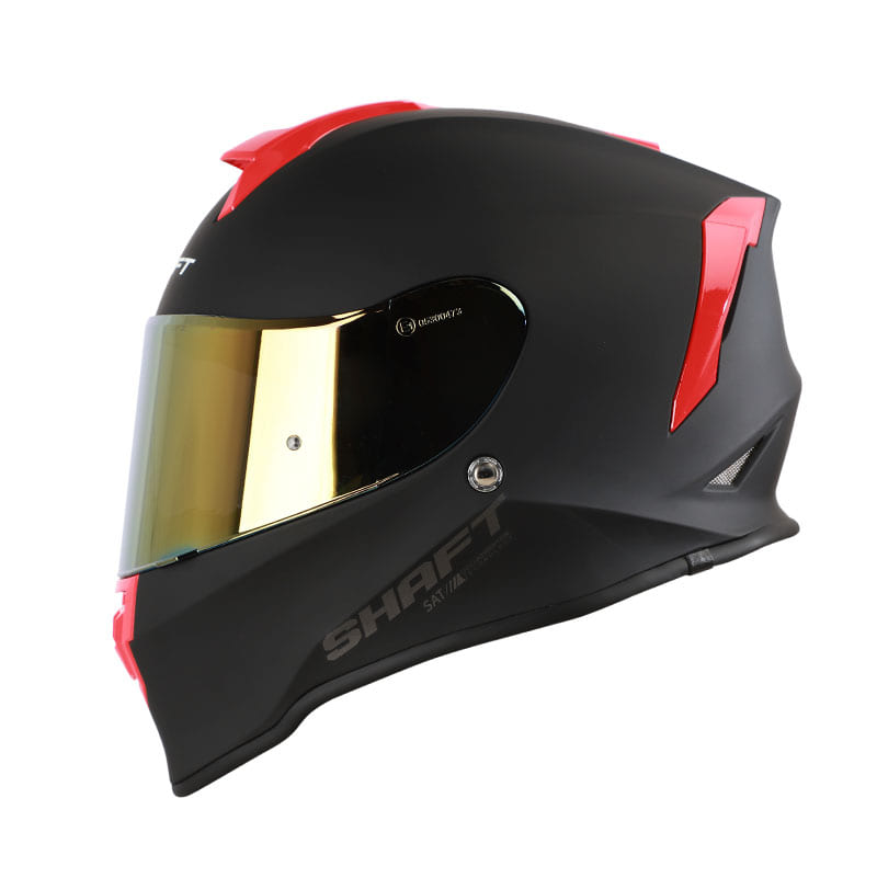 CASCO SHAFT SH-551 SOLID FLOW MATE NEGRO ROJO VISOR IRIDIUM