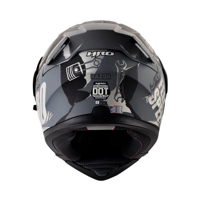 CASCO HRO HRO-3400DV RAZOR MATE NEGRO GRIS VISOR IRIDIUM