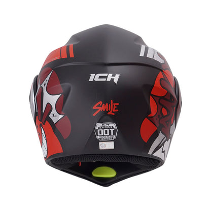 CASCO ICH ICH-3110S SMILE MATE NEGRO ROJO