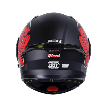 CASCO ICH ICH-3120DV FLOWRISH MATE NEGRO ROJO VISOR HUMO