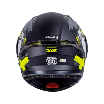 CASCO ICH ICH-3120DV TAGGER MATE NEGRO AMARILLO VISOR HUMO