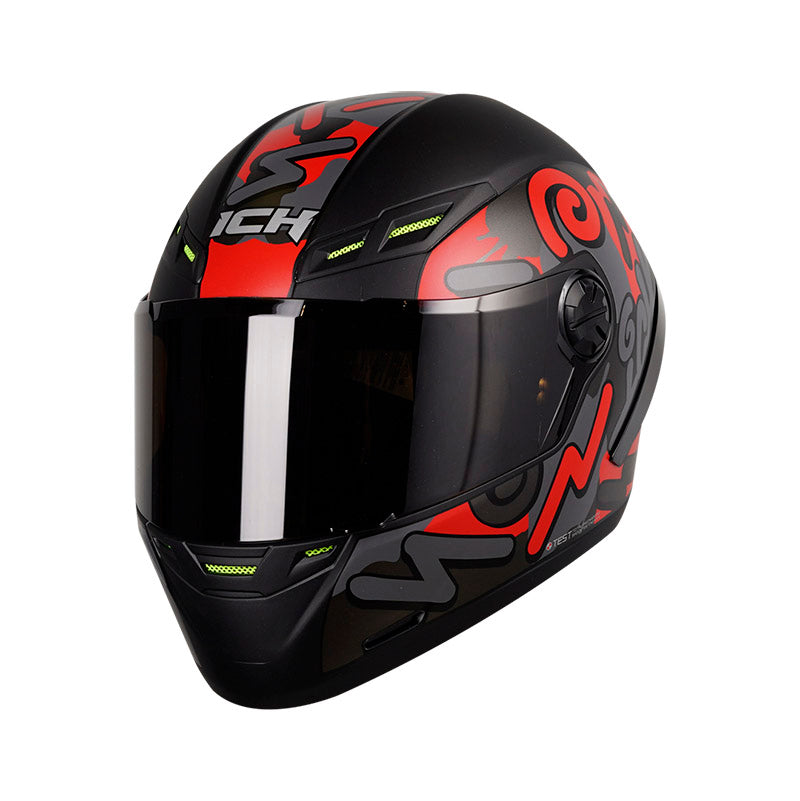 CASCO ICH ICH-501SP PARTY MATE NEGRO ROJO HUMO