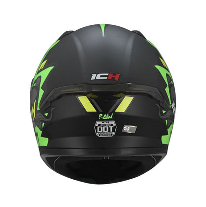 CASCO ICH ICH-503SP RAW MATE NEGRO VERDE NEON