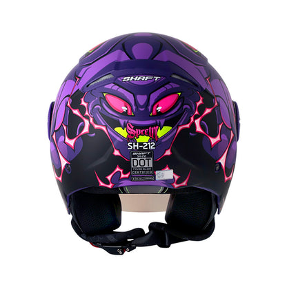 CASCO SHAFT SH-212 SPECTRE MATE MORADO FUCSIA VISOR IRIDIUM