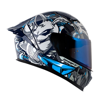 CASCO SHAFT SH-590SR NINJA BUNNY AZUL NAVY BLANCO IRIDIUM