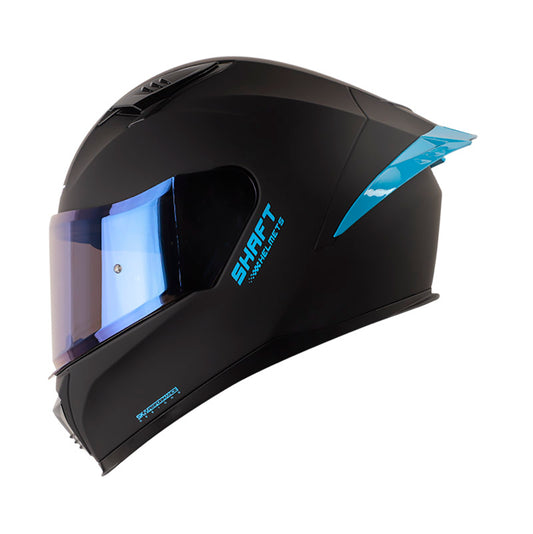 CASCO SHAFT SH-590SR SOLID MATE NEGRO AZUL VISOR IRIDIUM